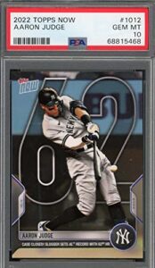 aaron judge 2022 topps now 62 home run baseball card #1012 graded psa 10