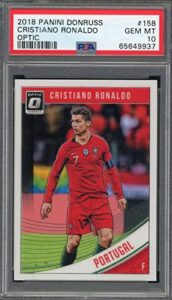 cristiano ronaldo 2018 panini donruss optic soccer card #158 graded psa 10