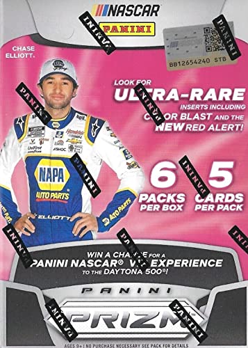 2022 Panini Prizm NASCAR Racing Cards Blaster Box Factory Sealed 6 Packs Per Box 5 Cards Per Pack Look for Blaster Exclusive Blue and Carolina Blue Hyperprizms