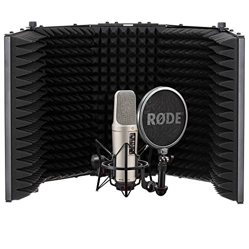 Rode NT2-A Large-Diaphragm Multipattern Condenser Microphone Bundle with Auray RF-5P-B Reflection Filter (Metal) and Auray RFMS-580 Filter Mic Stand