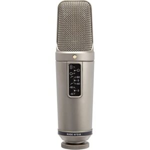 Rode NT2-A Large-Diaphragm Multipattern Condenser Microphone Bundle with Auray RF-5P-B Reflection Filter (Metal) and Auray RFMS-580 Filter Mic Stand