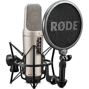 Rode NT2-A Large-Diaphragm Multipattern Condenser Microphone Bundle with Auray RF-5P-B Reflection Filter (Metal) and Auray RFMS-580 Filter Mic Stand