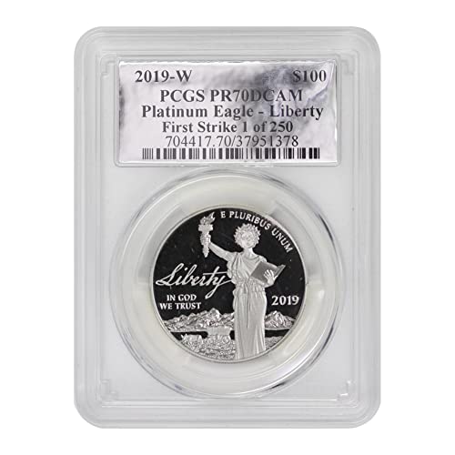 2019 W 1oz American Platinum Eagle PR-70 Deep Cameo First Strike Foil Label by Mint State Gold $100 PCGS PR70DCAM