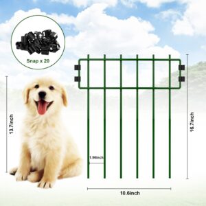 10 Pack Animal Barrier Fences - No Dig Garden Fencing Animal Barrier Rustproof Metal Wire Decorative Fence Border for Dog Rabbits Ground Stakes Yard Landscape Patio T Shape 17 Inch(H) X 11Ft(L)