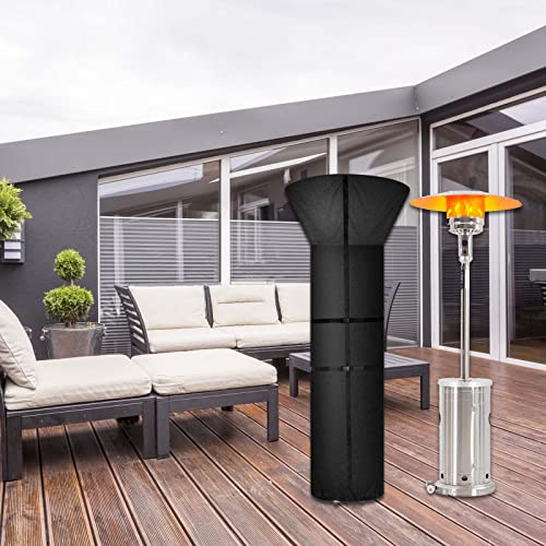 Patio Heater Outdoor Covers With Zipper and Storage Outdoor Heater Cover Waterproof, Heavy Duty Tear-Proof, Wind-Resistant, Sunlight-Resistant, Dustproof Cover or Patio Heater Black 87"X 33"X 27"