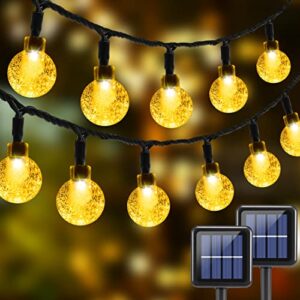 240LED String Lights Outdoor Waterproof for Patio Decor, 8Mode Globe Solar Powered , LED Fairy Lights for Tree Balcony Decorations Warm White 2Pack