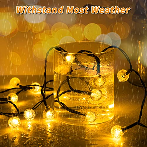 240LED String Lights Outdoor Waterproof for Patio Decor, 8Mode Globe Solar Powered , LED Fairy Lights for Tree Balcony Decorations Warm White 2Pack