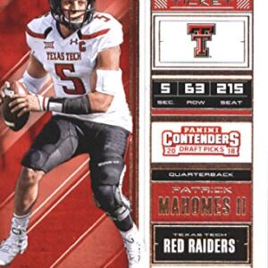 2018 Panini Contenders Draft Picks Season Ticket #79 Patrick Mahomes II NM-MT Texas Tech Red Raiders Football Trading Card