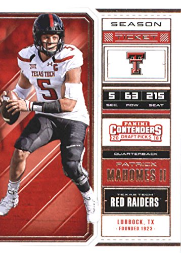 2018 Panini Contenders Draft Picks Season Ticket #79 Patrick Mahomes II NM-MT Texas Tech Red Raiders Football Trading Card