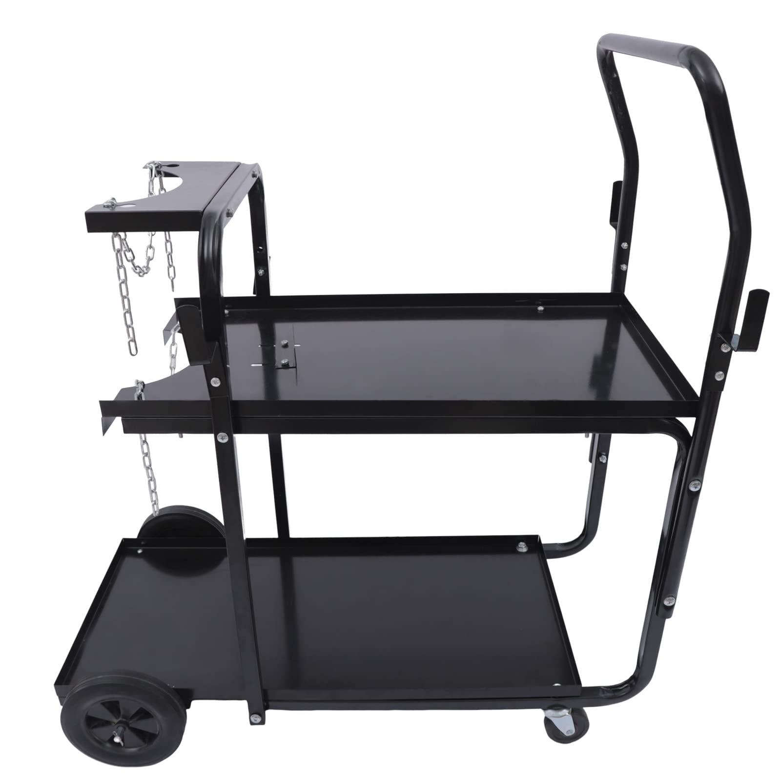 2-Tier Heavy Duty Welding Cart Welder On Wheels Portable Welder for Plasma Cutter Arc with Tank Storage Trolley Workshop Organizer