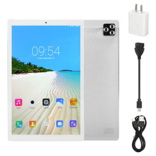 Jectse 10.1 Inch Tablet, 4GB RAM 64GB ROM 10 Core Tablet with 8MP 13MP Camera, 8000mAh 2.4G 5G WiFi Tablet Computer for 11, Silver