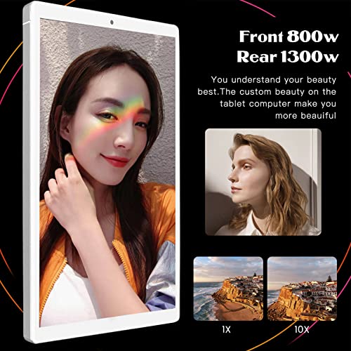 Jectse 10.1 Inch Tablet, 4GB RAM 64GB ROM 10 Core Tablet with 8MP 13MP Camera, 8000mAh 2.4G 5G WiFi Tablet Computer for 11, Silver