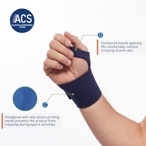 Comforband Adjustable Wrist Brace - for Joint Pain, Arthritis, Sprains, Strains, Instability, Gym, Sports, Golf, Tennis, Basketball - Adjustable Compression - One Size – fits left or right hand