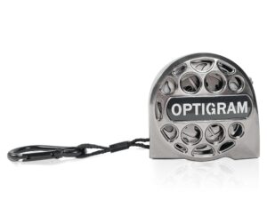 optigram retractable stainless steel tape measure, 1-inch ruler blade, 16-foot/5 metric both side dual measuring tape, self-lock, impact resistance, hollow design for easy clean(metallic silver)