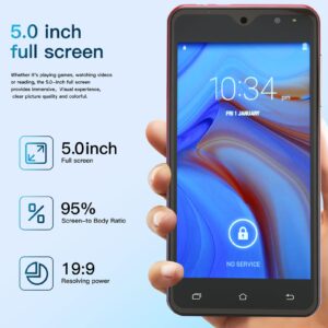 ASHATA 11.0 Phone, 5in Smartphone for 11, 2.4G 5G WiFi 5MP Front 8MP Rear Camera 4800mah MT6580 8 Core 1920x1080 2GB RAM 16GB ROM