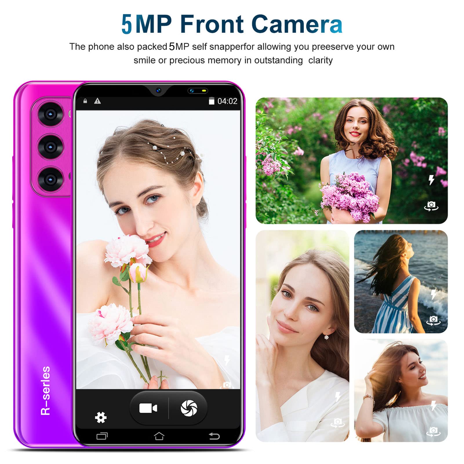 ASHATA 11.0 Phone, 5in Smartphone for 11, 2.4G 5G WiFi 5MP Front 8MP Rear Camera 4800mah MT6580 8 Core 1920x1080 2GB RAM 16GB ROM