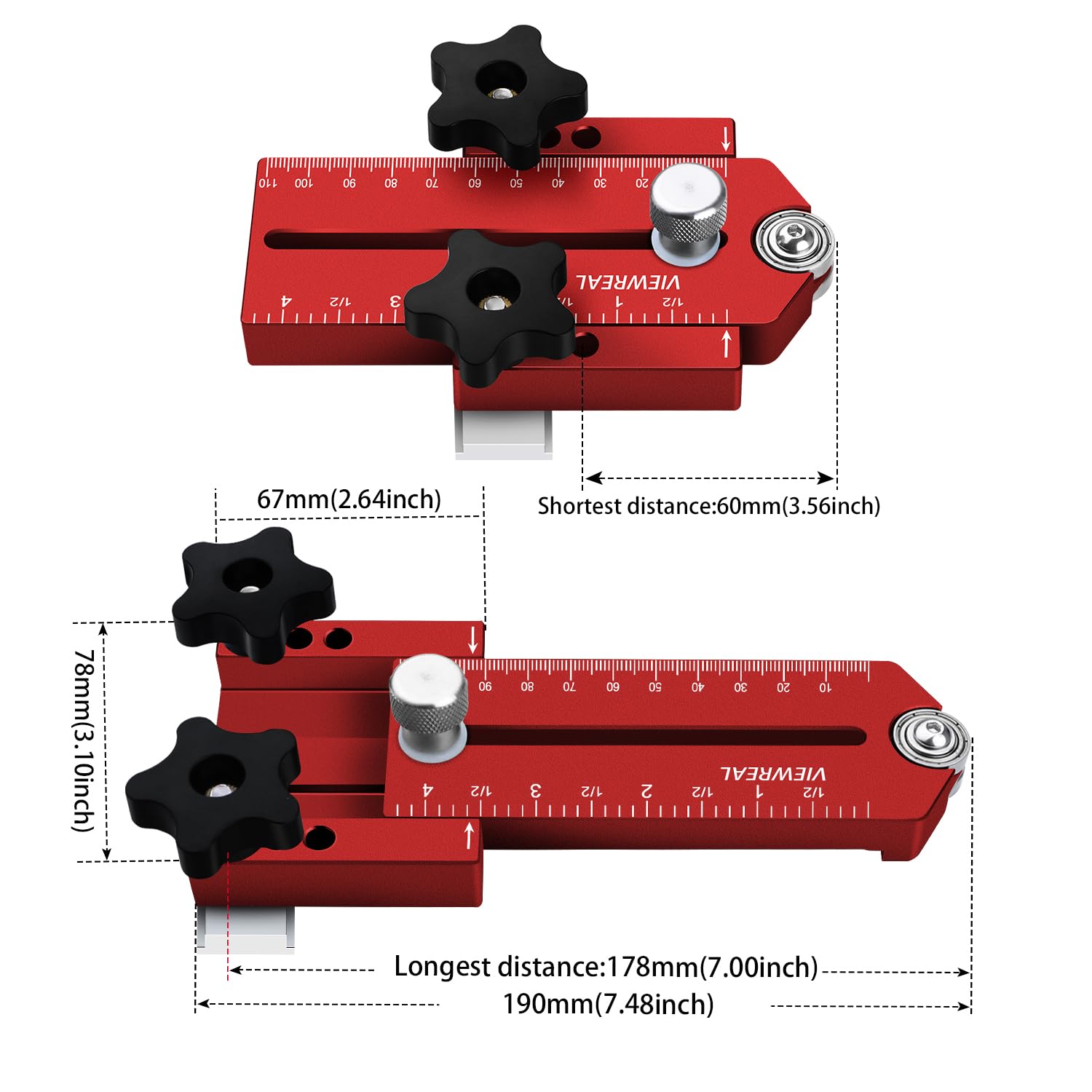 ViewReal Extended Thin Rip Jig Table Saw Band Saw Jig Table Saw Fence Guide Compatible With Most Router Table Band Saw, Table Saw Accessories For Cutting Repetitive Narrow Strips