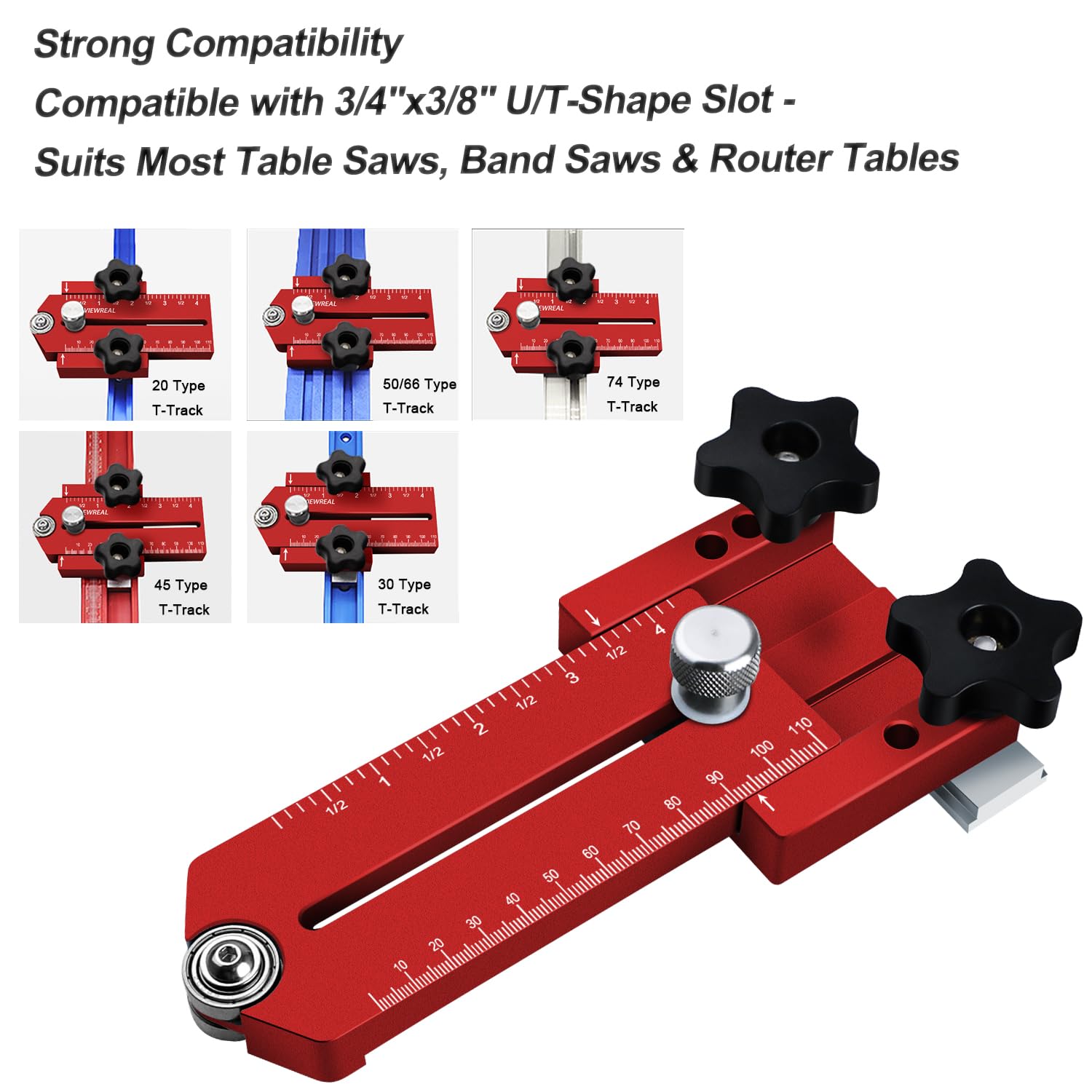 ViewReal Extended Thin Rip Jig Table Saw Band Saw Jig Table Saw Fence Guide Compatible With Most Router Table Band Saw, Table Saw Accessories For Cutting Repetitive Narrow Strips