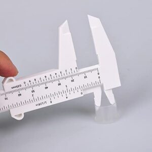 2pcs 6Inch 150mm Mini Caliper Double Scale Plastic Vernier Caliper for Jewelry Sliding Gauge Ruler Measuring Tool Plastic Caliper for School Student, Portable 0-6 Inch Measuring Tools