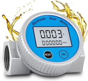 epidioxi turbine flow meter waterproof digital fuel flowmeter 2.37-26.41gpm for water diesel fuel methanol kerosene oil (1"npt)
