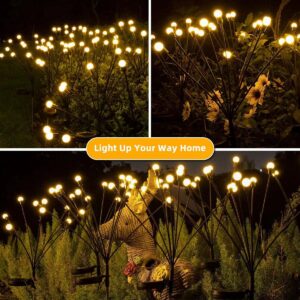 Solar Lights Outdoor, 4Pack Solar Firefly Lights for Outdoor Christmas Decorations, Solar Garden Lights Outdoor Waterproof, Outdoor Solar Lights for Yard, Swaying Outdoor Lights for Patio Decorations