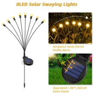 Solar Lights Outdoor, 4Pack Solar Firefly Lights for Outdoor Christmas Decorations, Solar Garden Lights Outdoor Waterproof, Outdoor Solar Lights for Yard, Swaying Outdoor Lights for Patio Decorations