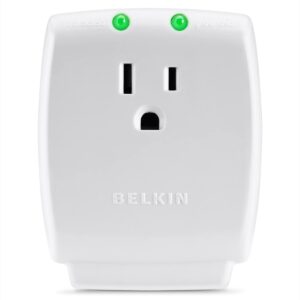 Belkin 6-Outlet Power Strip Surge Protector with 3-Foot Power Cord, 300 Joules (F5C047),White & 1-Outlet Home Series SurgeCube - & Protected Light Indicators for Home White, 1080 Joules