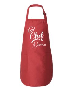 personalized chef apron, customized apron, apron for daddy, apron for mommy, chef dad apron, chef mom apron, custom name apron with pockets***optional embriodery available***
