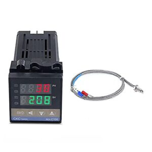 HOUCY REX-C100FK02-V*DA Solar Temperature Controller Thermostat Relay Output SSR Output 0~400 with 1M thermocouple K SSR Output