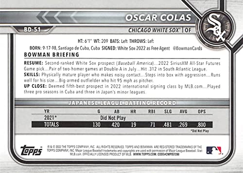 2022 Bowman Draft #BD-51 Oscar Colas