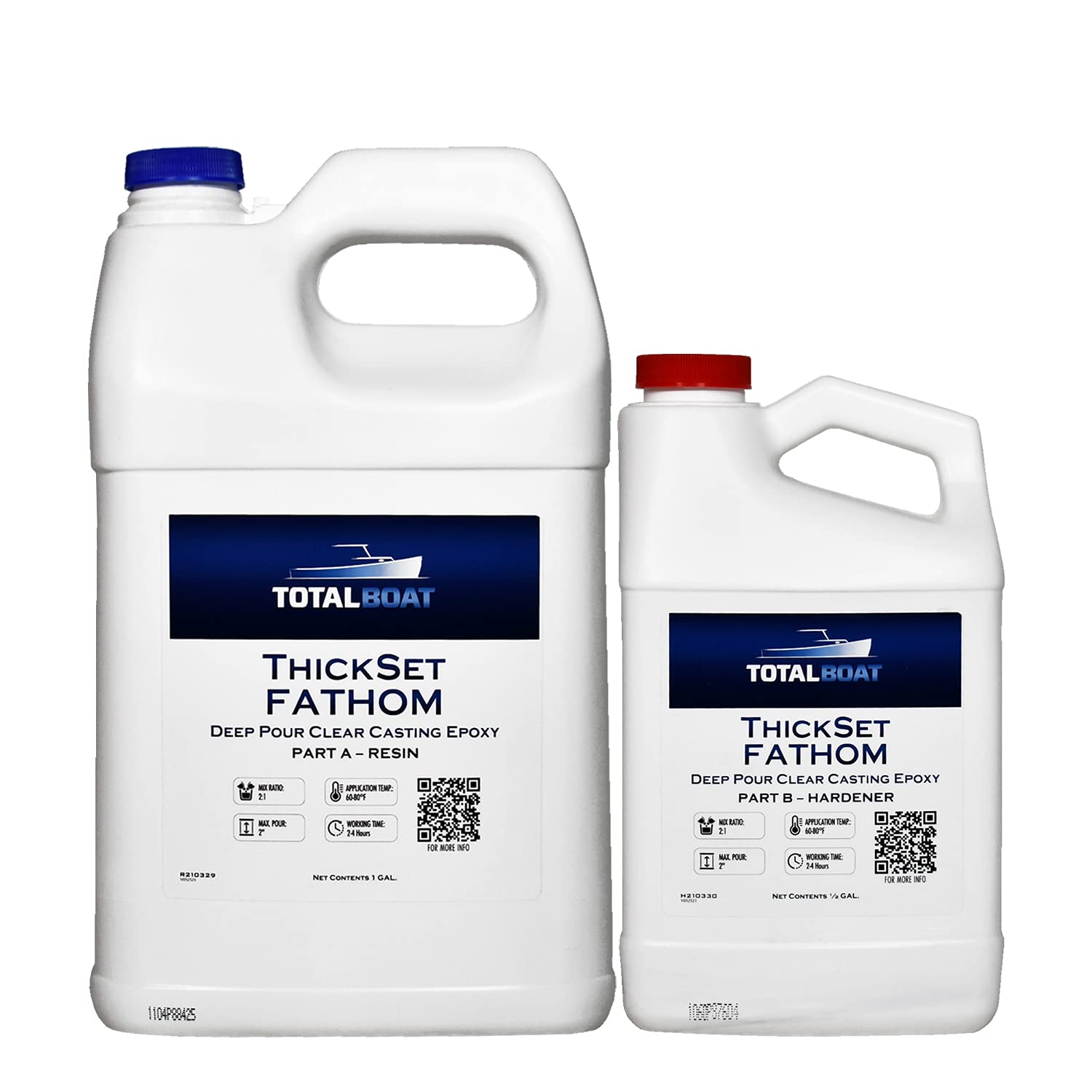 TotalBoat Thickset Fathom Deep Pour Clear Epoxy Resin and Hardener Kit (1.5 Gallon) & ALLWAY HM1 Helix Paint Mixer Drill Attachment for 1-Gallon Containers