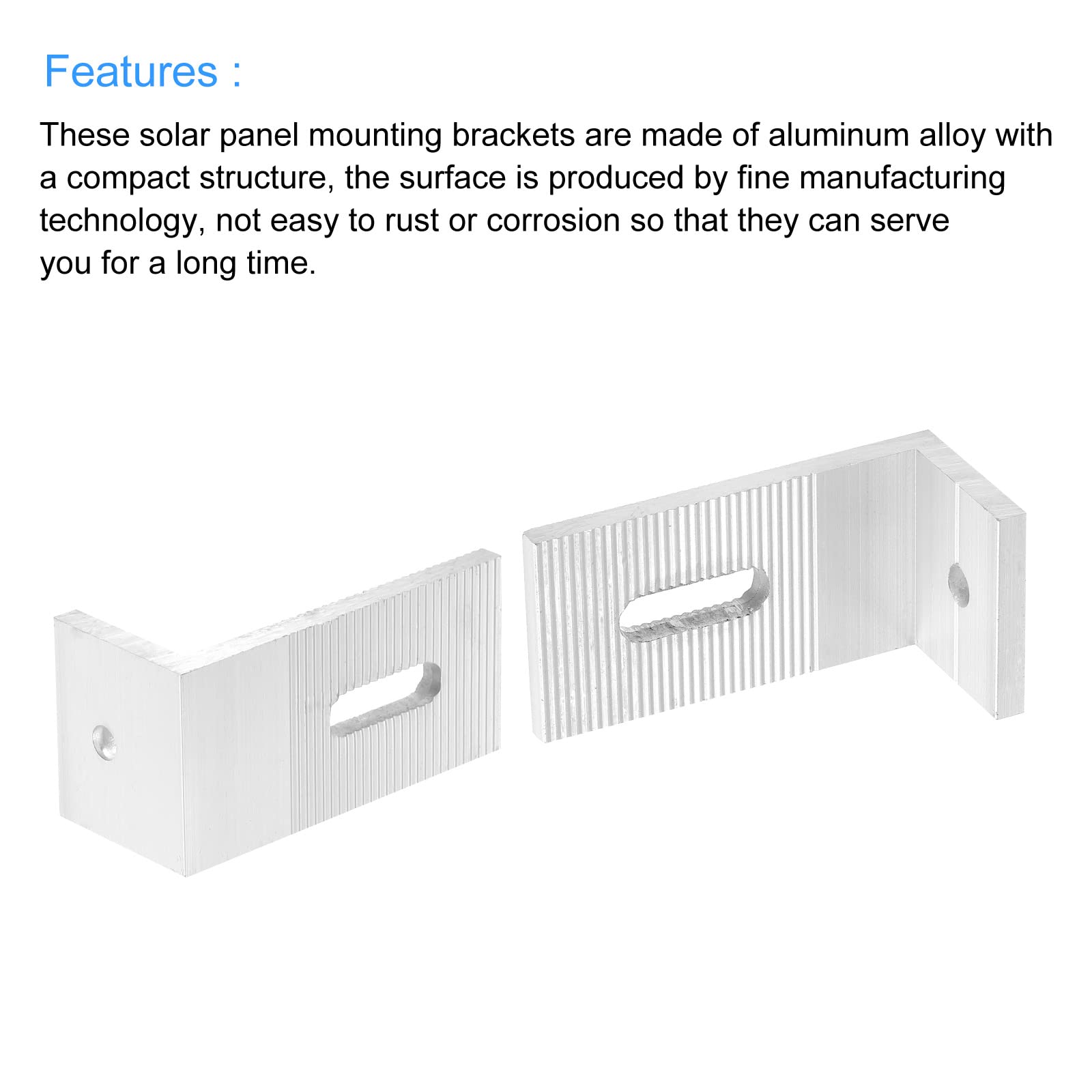 PATIKIL Solar Panel Mounting L Brackets Aluminum Alloy 6.7mm Diameter for Solar Panel System Install Pack of 2