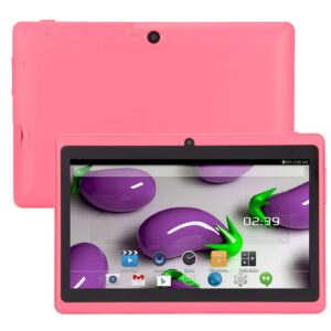 7 inch kids tablet toddler tablet for kids, hd 4.4 tablet 8gb rom 512gb expand, 3mp camera 2600mah battery childrens educational tablet (pink)