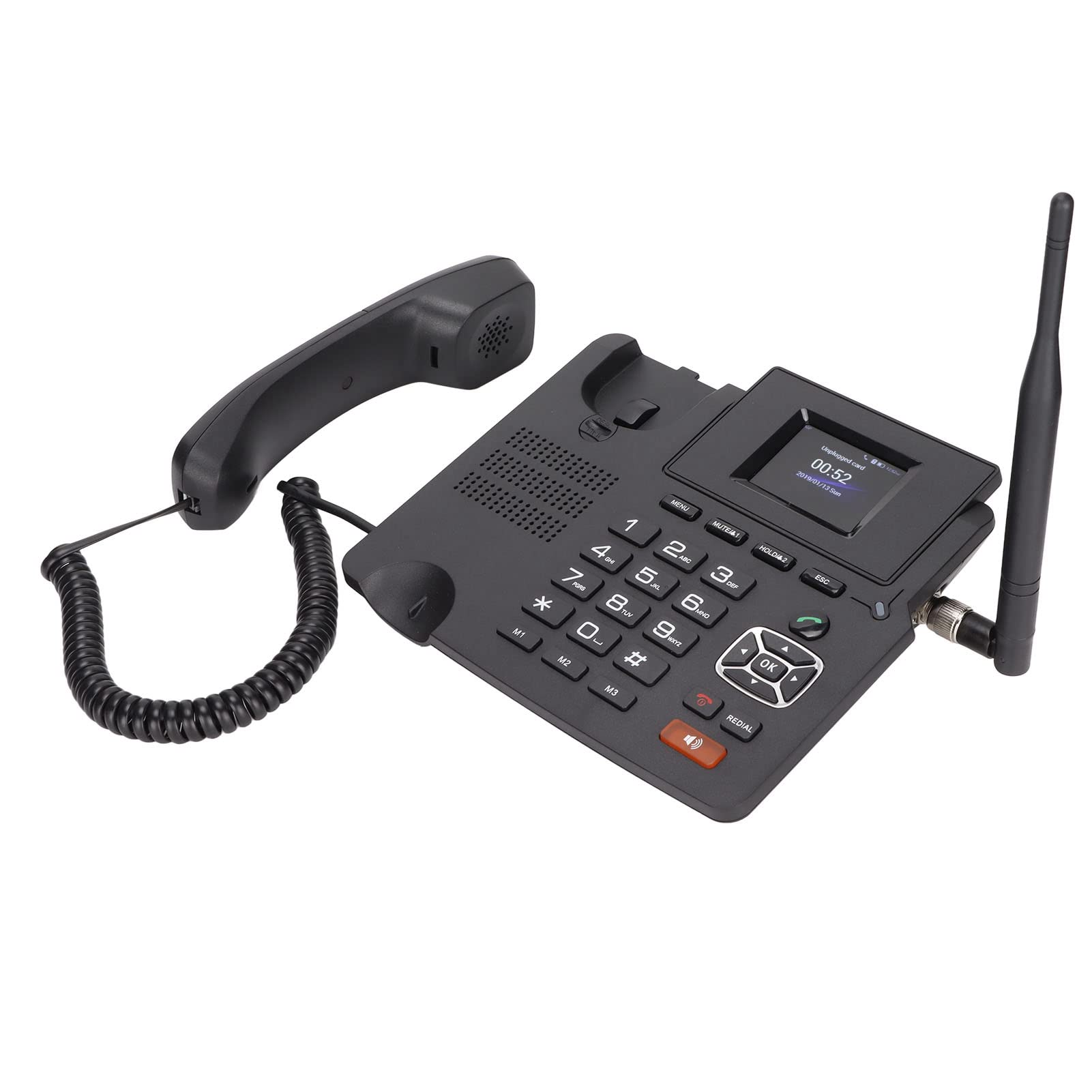 Voip Cordless Phone, VOIP Phone ABS Material 2.4 inch Color Screen for Government Office (US Plug)