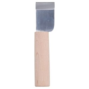 kadimendium leather working knife, wooden handle leather round knife high sharpness wide application for leather