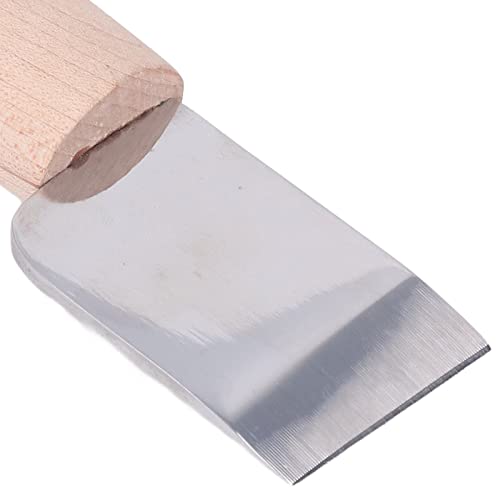 Kadimendium Leather Working Knife, Wooden Handle Leather Round Knife High Sharpness Wide Application for Leather