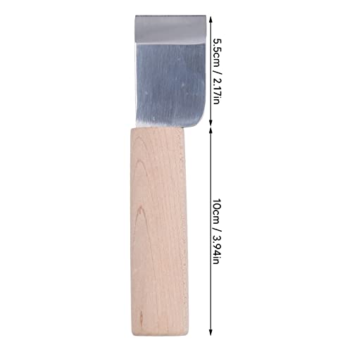 Kadimendium Leather Working Knife, Wooden Handle Leather Round Knife High Sharpness Wide Application for Leather