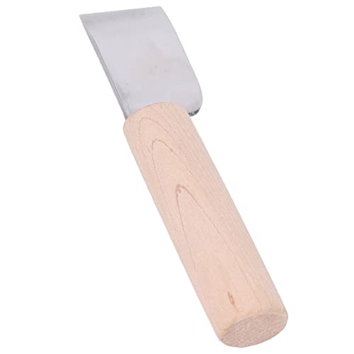 Kadimendium Leather Working Knife, Wooden Handle Leather Round Knife High Sharpness Wide Application for Leather