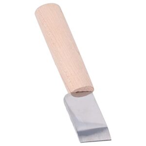 Kadimendium Leather Working Knife, Wooden Handle Leather Round Knife High Sharpness Wide Application for Leather