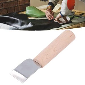 Kadimendium Leather Working Knife, Wooden Handle Leather Round Knife High Sharpness Wide Application for Leather