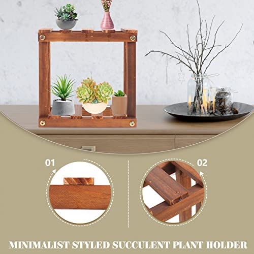 ABOOFAN Wooden Stool Plant Stand Flower Pot Display Shelf Bonsai Rack Decorative Plant Riser Holder for Indoor Home 1 Set