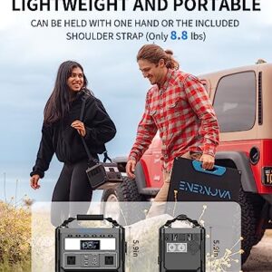 Enernova ETA Solar Generator with 1 * 80W Solar Panel, 600W Portable Power Station for Home Backup, Camping, RV, Outdoors, Off-Grid