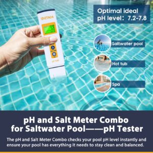 CIZTADA pH Meter and Salinity Meter Combo for Saltwater Pool 6 in 1 pH Salt SG EC TDS Temp Meter for Reef Aquarium Seawater Tank Koi Fish Pond PPM and pH Water Tester for Hydroponics Nutrients Growing