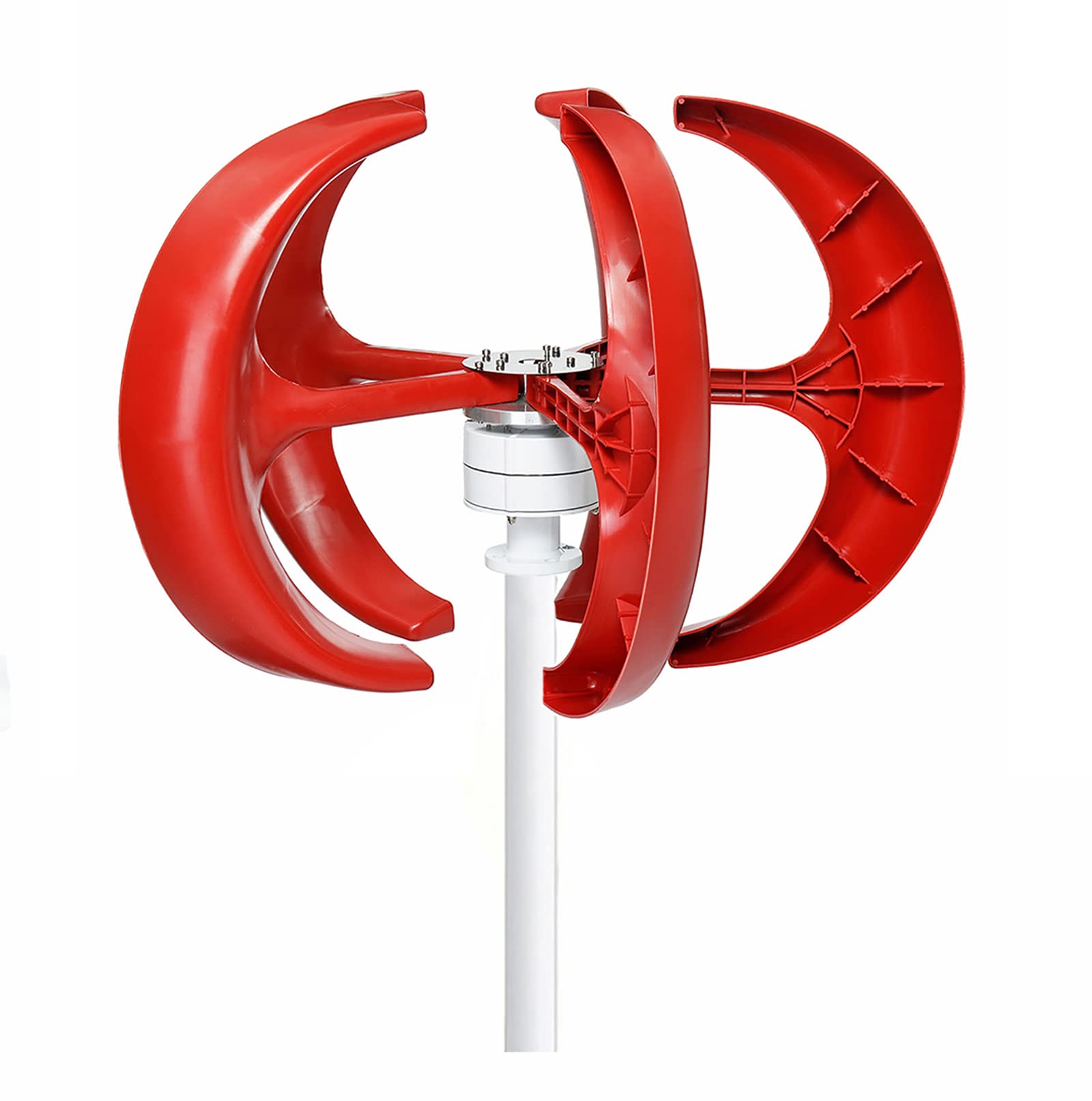 AISINILALAO 6000W Vertical Wind Turbines Generator Lantern 5 Blades Kit,Permanent Magnet Generator Wind Turbine 220V 48V 24V 12V for Home Camping (Red),220v