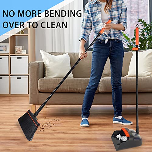 JEHONN Carpet Floor Sweeper with Horsehair, Broom and Dustpan Set for Home