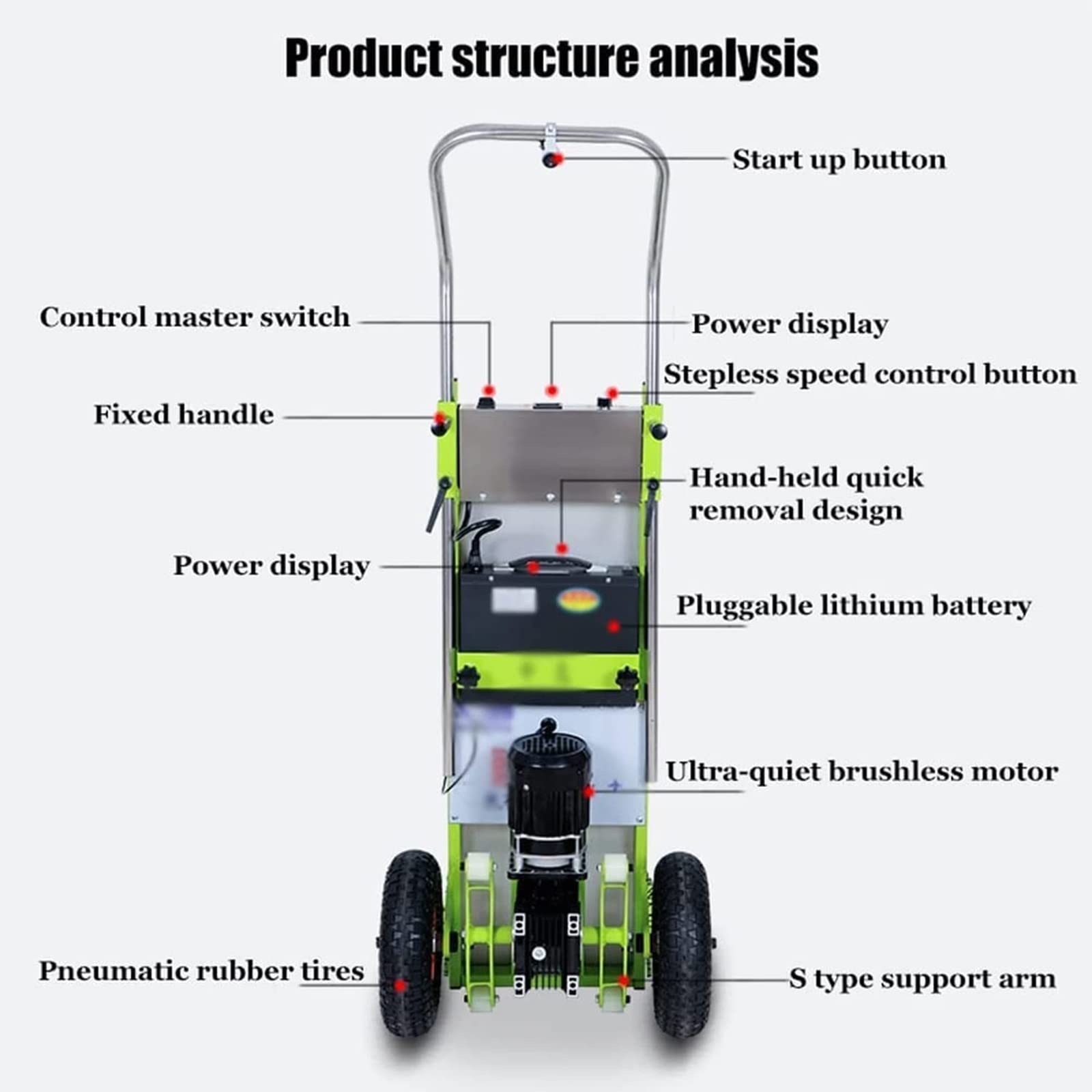 YESYUE Stairclimber Sack Truck Electric Sack Trolley, Stair Climbing and Descending with 150Kg Load, Trolley with 800W Brushless Motor and Removable 48V / 22AH Battery Pack