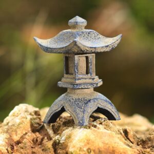 Yardwe Miniature Pagoda Statue Zen Garden Pagoda Mini Pavilion Pagoda for Chinese Japanese Micro Landscape Plant Pot Bonsai Aquarium Decoration