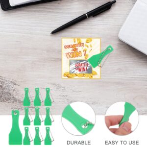 MILISTEN 10Pcs Scraper Tool Keychain for Lottery, Plastic Scraper Tool, Multi-Purpose Scraper Non-Scratch Cleaning Tool, Sticker/Label Remover Tool, Scoop Shape Key Ring Scratcher