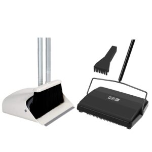 jehonn carpet floor sweeper with horsehair, broom and dustpan set for home