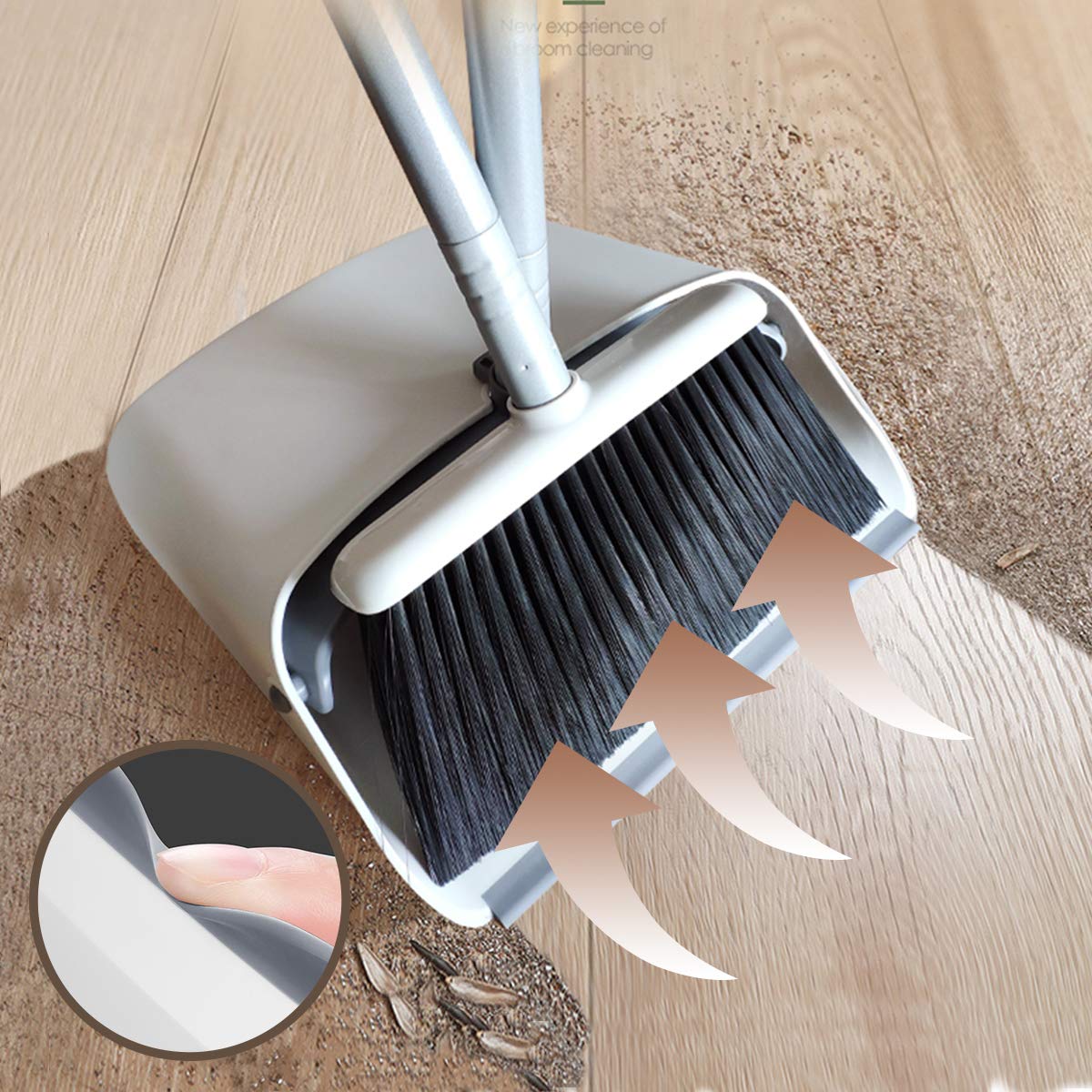 JEHONN Carpet Floor Sweeper with Horsehair, Broom and Dustpan Set for Home